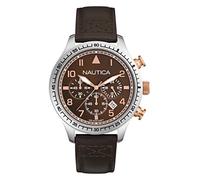 Nautica Men's Quartz Watch with Chronograph Quartz Leather A17655G