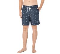 Nautica Men's Quick Dry All Over Classic Anchor Print Swim Trunk, Navy, Medium