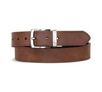 Nautica Men's Reversible Leather Jean Belt with Engraved Keeper Logo Design, Black/Brown, 38