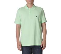 Nautica Men's Short Sleeve Cotton Pique Polo Shirt, Ash Green Solid, Medium