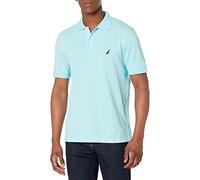 Nautica Men's Short Sleeve Cotton Pique Polo Shirt, Bright Aqua Solid, Medium