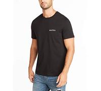Nautica Men's Short Sleeve Crew Neck T-Shirt, True Black Solid, Medium