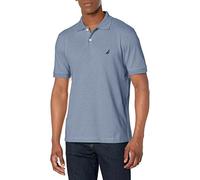 Nautica Men's Short Sleeve Solid Cotton Pique Polo Shirt, Deep Anchor Heather, XXL