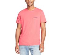 Nautica Men's Short Sleeve Solid Crew Neck T-Shirt, Melon Berry, Medium