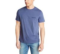 Nautica Men's Short Sleeve Solid Crew Neck T-Shirt Polo, Blue Indigo, Large
