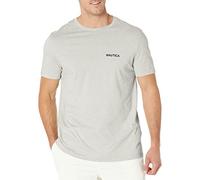 Nautica Men's Short Sleeve Solid Crew Neck T-Shirt Polo, Grey Heather, XL