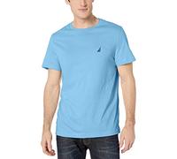 Nautica Men's Short Sleeve Solid Crew Neck T-shirt T Shirt, Rivieria Blue Solid, L UK