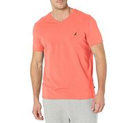 Nautica Men's Short Sleeve Solid Slim Fit V-Neck T-Shirt, Dreamy Coral, XXL