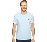 Nautica Men's Short Sleeve Solid Slim Fit V-neck T-shirt T Shirt, Noon Blue, L UK