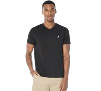 Nautica Men's Short Sleeve Solid Slim Fit V-Neck T-Shirt, True Black, XL