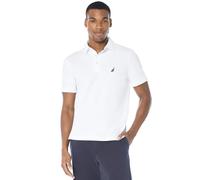 Nautica Men's Short Sleeve Solid Stretch Cotton Pique Polo Shirt, Bright White, S