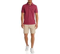 Nautica Men's Short Sleeve Solid Stretch Cotton Pique Polo Shirt, Maroon, Large