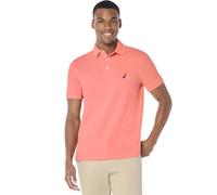 Nautica Men's Short Sleeve Solid Stretch Cotton Pique Polo Shirt, Pale Coral, S