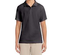 Nautica Men's Short Sleeve Uniform Performance Polo Shirt, Charcoal, Medium 36/37