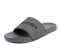 Nautica Men's Slide Sandals - Comfortable Slip-On Pool & Beach Shoes with Cushioned Footbed for Casual Wear, Grey Navy-silverton, 8 UK
