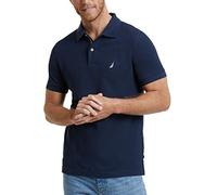 Nautica Men's Slim Fit Short Sleeve Solid Polo Shirt, Navy, XL