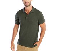 Nautica Men's Slim Fit Short Sleeve Solid Soft Cotton Polo Shirt, Moss Heather, Medium