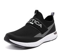 Nautica Men's Slip-On Sneakers - Casual Fashion Shoes for Walking, in Medium & Wide Widths, Black Charcoal-dedao, Wide