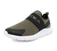 Nautica Men's Slip-On Sneakers - Casual Fashion Shoes for Walking, in Medium & Wide Widths, Olive-waldros, 7.5 Wide