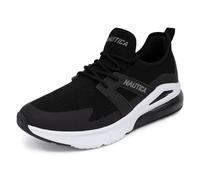 Nautica Men's Sneakers - Air Cushion Lace-Up Running Shoe - Lightweight and Comfortable Athletic Footwear for Everyday Wear and Fitness Training, Black-arata, 7 UK