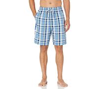 Nautica Men's Soft Woven 100% Cotton Elastic Waistband Sleep Pajama Lounge Shorts - Blue - Large