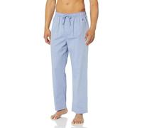 Nautica Men's Soft Woven 100% Cotton Elastic Waistband Sleep Pajama Pant Bottoms, Blue Bone, XL