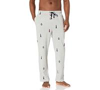 Nautica Men's Soft Woven 100% Cotton Elastic Waistband Sleep Pajama Pant Bottoms, Grey Heather, M