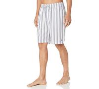 Nautica Men's Soft Woven 100% Cotton Elastic Waistband Sleep Pajama Short, Bright White, Large