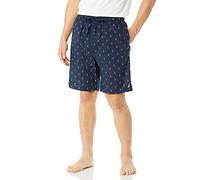 Nautica Men's Soft Woven 100% Cotton Elastic Waistband Sleep Pajama Short, True Navy, Medium