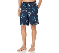 Nautica Men's Soft Woven 100% Cotton Elastic Waistband Sleep Pajama Shorts - Blue - Large
