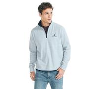 NAUTICA Men's Solid 1/4 Zip Fleece Sweatshirt, Grey Heather., XXL