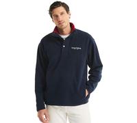 NAUTICA Men's Solid 1/4 Zip Fleece Sweatshirt, The French Navy, XL