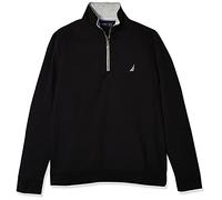 Nautica Men's Solid 1/4 Zip Fleece Sweatshirt, True Black, XL