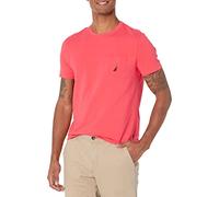 Nautica Men's Solid Crew Neck Short-Sleeve Pocket T-Shirt, Melon Berry, XL