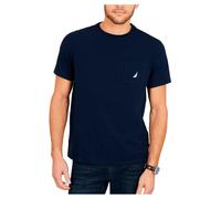 Nautica Men's Solid Crew Neck Short Sleeve Pocket T-Shirt, Navy, 1X