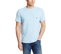 Nautica Men's Solid Crew Neck Short Sleeve Pocket T-Shirt, Noon Blue, XS