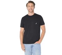 Nautica Men's Solid Crew Neck Short-Sleeve Pocket T-Shirt, True Black, Large Tall