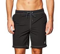 Nautica Men's Solid Quick Dry Classic Logo Swim-Trunk, True Black, XX-Large