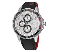 Nautica Men's Stainless Steel Quartz Silicone Strap, Black, 22 Casual Watch (Model: NAPCLS117)