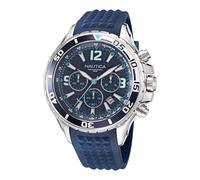 Nautica Men's Stainless Steel Quartz Silicone Strap, Blue, 22 Casual Watch (Model: NAPNSS214)