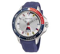 Nautica Men's Stainless Steel Quartz Silicone Strap, Blue, 22 Casual Watch (Model: NAPP25F16)