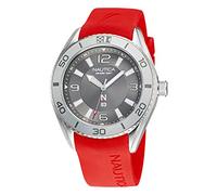 Nautica Men's Stainless Steel Quartz Silicone Strap, Red, 22 Casual Watch (Model: NAPFWS128)