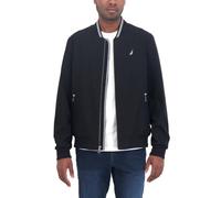 Nautica Men's Standard Bomber Jacket - Windbreaker, Water-Resistant, Waterproof, Golf, Hiking, Boating, Casual Wear, Black