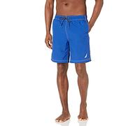 Nautica Men's Standard Solid Quick Dry Classic Logo Swim-Trunk, Bright Cobalt, X-Small