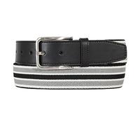 Nautica Men's Stretch Belt | Elastic | Adjustable | Classic | Everyday | Business | Work | Casual | Metal Buckle, Stretch Webbing - Black/Grey, XL