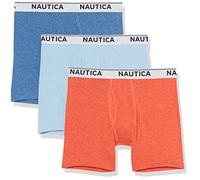 Nautica Men's Stretch Performance 3-Pack Boxer Briefs, Dutch/Sea Mist/Burnt Orange Heather, XL