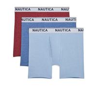 Nautica Men's Stretch Performance 3-Pack Boxer Briefs, Dutch/Sea Mist/Nautica Red Heather, M
