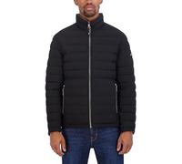 Nautica Men's Stretch Reversible Midweight Puffer Jacket, Wind and Water Resistant, Black Grey, M