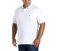 Nautica Men's Tall Classic Fit Short Sleeve Solid Soft Cotton Polo Shirt, Bright White, 4X Big