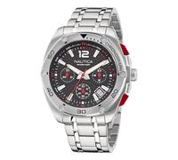 Nautica Men's Tin Can Bay Chrono Stainless Steel Bracelet Watch (Model: NAPTCF206), Silver, Silver, bracelet